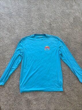Reel Life Men's Long-Sleeve Swim Rash Guard in Turquoise